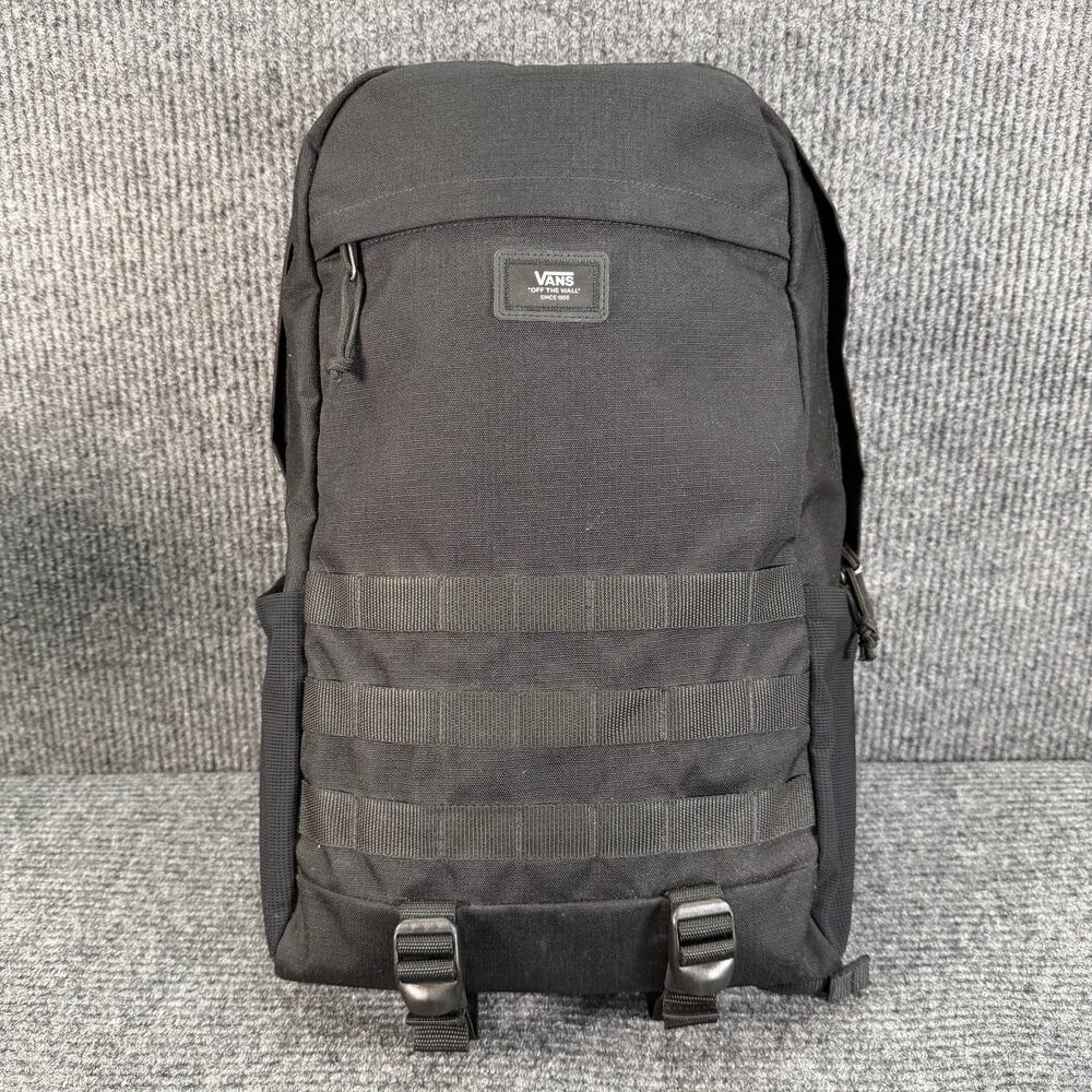 Vans Black Cordura Backpack Laptop School Travel Skate Book Bag Durable